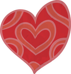 red heart wrinkled paper, love valentine