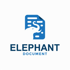 elephant document simple logo in negative space