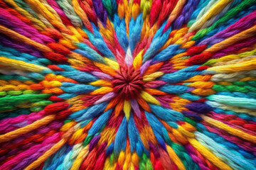 Obraz premium Colorful knit texture with vibrant hues creating burst effect