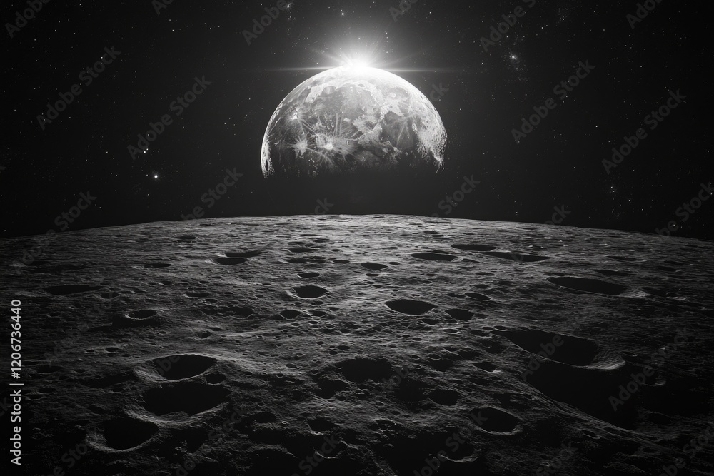 Canvas Prints moon surface view
