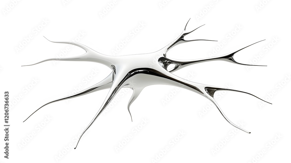 Aufkleber abstract metallic neuron cell structure render