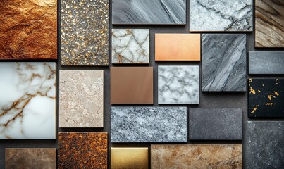 Stone and marble samples, design, textures