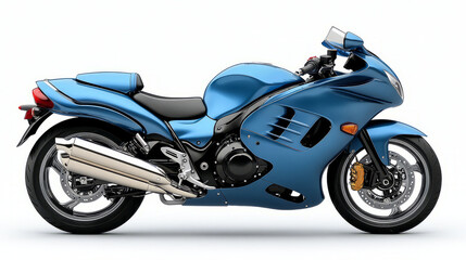 Sleek blue motorcycle showcasing modern design and engineering excellence.