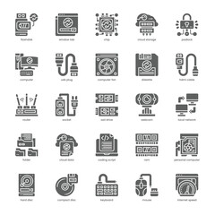 Computer Software Icon pack for your website, mobile, presentation, and logo design. Computer Software Icon solid design. Vector graphics illustration and editable stroke.