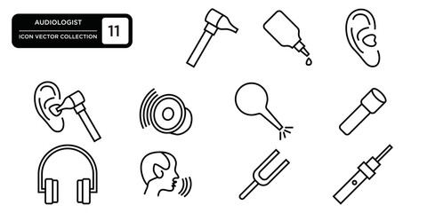 Audiologist icon collection, editable and resizable vector icon templates