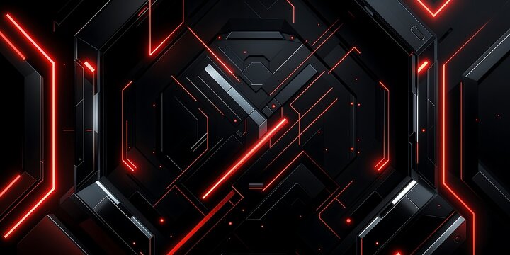 Abstract Red and Black Tech Background Image