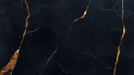 Black Marble with Golden Veins