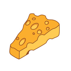 Slice of Cheese Illustration