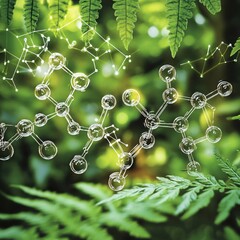 Green Nature Molecular Structure Science Biology Herbal Botany Eco Friendly