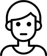 단순한 흑백의 여성 얼굴 아이콘