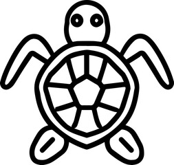 Obraz premium 거북이를 단순화한 디자인의 동물 아이콘