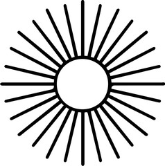 태양을 단순화한 햇빛 상징 아이콘