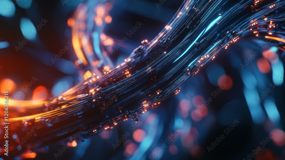 Poster abstract 3d rendering of intertwined wires
