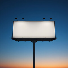 Obraz premium Blank billboard at sunset, ready for your advertisement. Perfect for mockups and design projects.