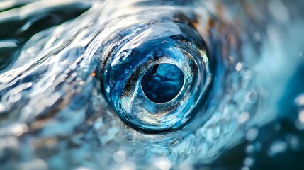 A Close Up Of A Fish Eye Underwater