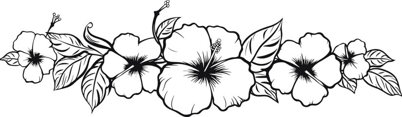 Hibiscus flower corner drawing