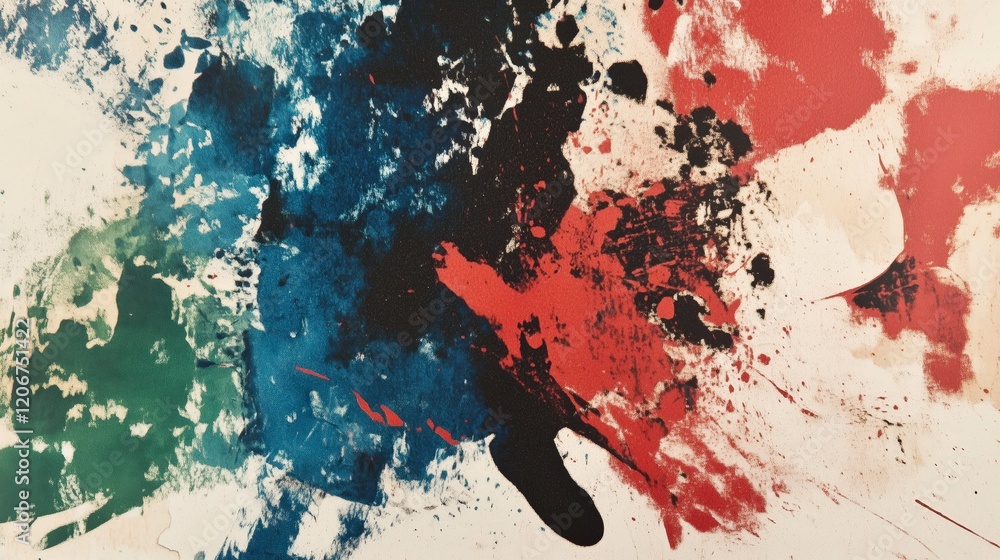 Poster abstract expressionism: a vibrant explosion of color and texture in an abstract painting. bold strok