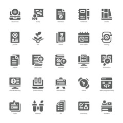 Test Preparation Icon pack for your website, mobile, presentation, and logo design. Test Preparation Icon solid design. Vector graphics illustration and editable stroke.