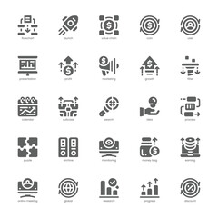 Business Strategy Icon pack for your website, mobile, presentation, and logo design. Business Strategy Icon solid design. Vector graphics illustration and editable stroke.