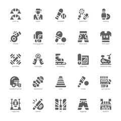 Fitness Sport Icon pack for your website, mobile, presentation, and logo design. Fitness Sport Icon solid design. Vector graphics illustration and editable stroke.