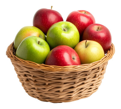 Basket of assorted apples with vibrant colors, healthy eating concept