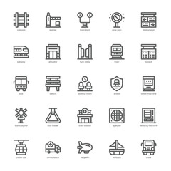 Transport Station Icon pack for your website, mobile, presentation, and logo design. Transport Station Icon outline design. Vector graphics illustration and editable stroke.