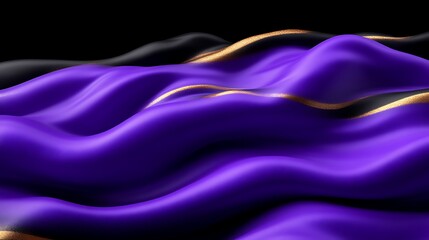 Obraz premium Abstract Purple Gold Black Wave Pattern Design
