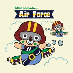 little armada air forces design cartoon vector illustration