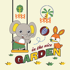 in the nice garden design cartoon vector illustration