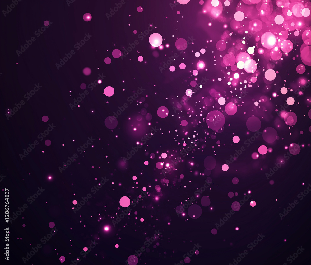 Poster abstract background with a dark purple color. the background is filled with small pink and purple ci