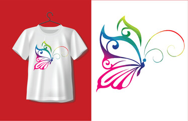 Butterfly logo vactor t-shirt design.