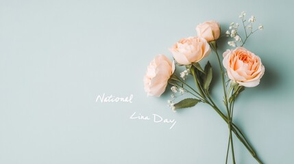 Soft Florals and Pastel Elegance Celebrating National Lina Day and Spring Equinox with Bokeh Accents for Seasonal Marketing and Personal Expression