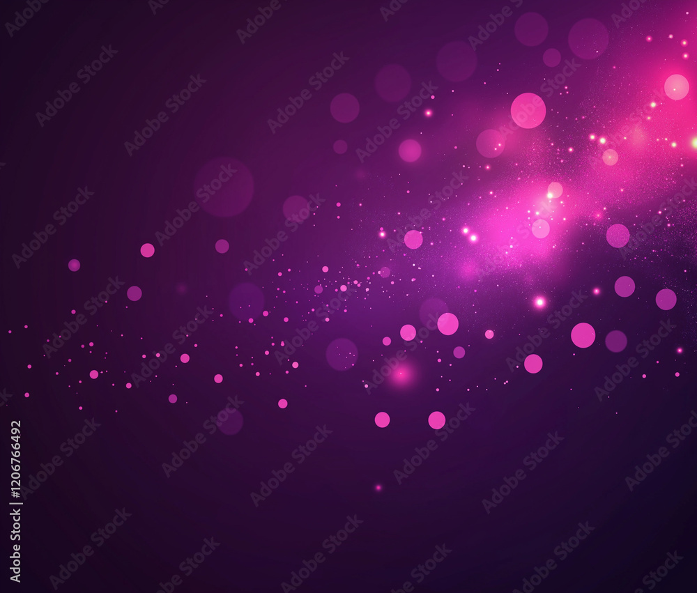Poster abstract background with a dark purple color. the background is filled with small pink and purple ci