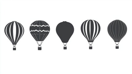 Naklejka premium hot air balloons Silhouette collection set