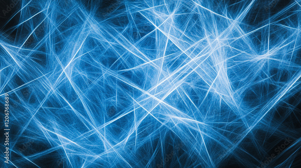 Poster abstract blue light patterns create a striking visual effect in dark background