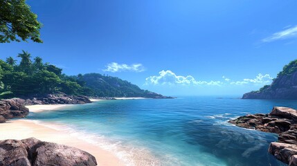 Fototapeta premium Tranquil Tropical Beach Scene