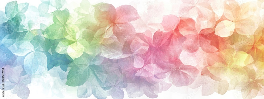 Poster delicate pastel floral pattern with soft hues creating a serene and tranquil atmosphere in design el