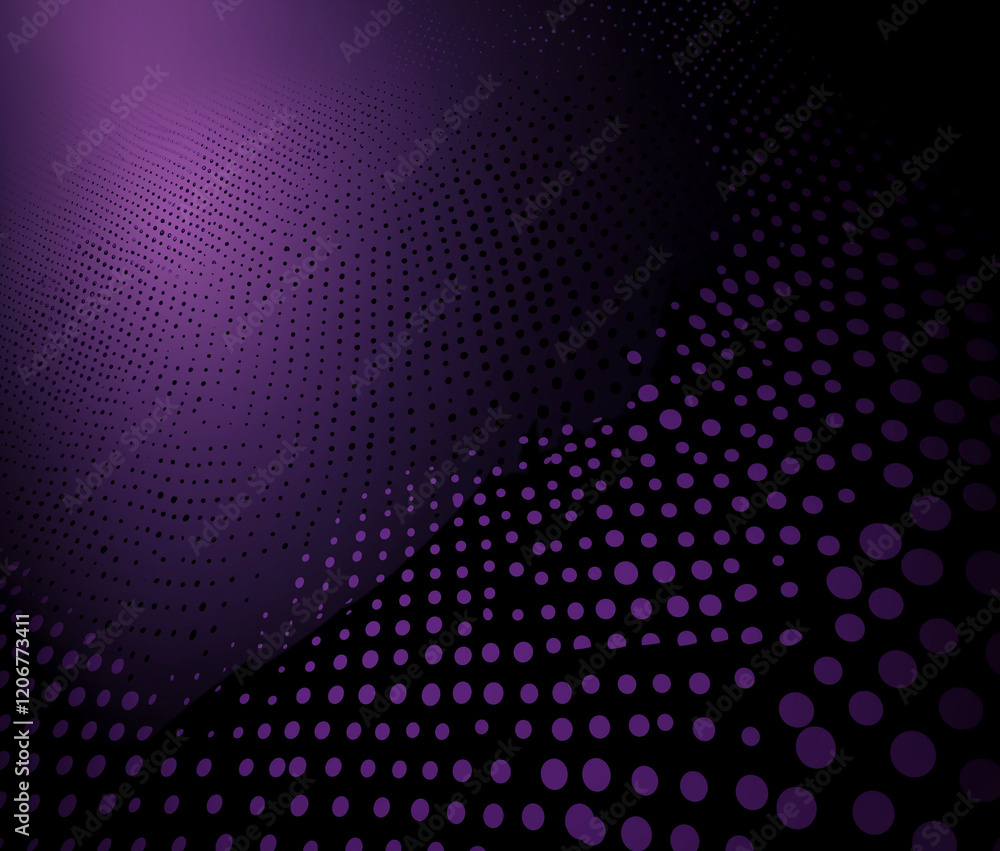 Poster abstract background with a dark purple color. the background is filled with small pink and purple ci