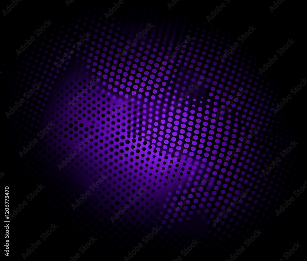 Poster abstract background with a dark purple color. the background is filled with small pink and purple ci