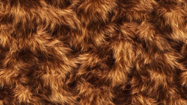 Golden Brown Fur Texture Seamless Background