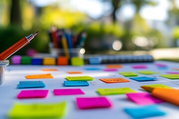 Colorful Sticky Notes for Brainstorming Session