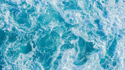 Aerial view of sea and waves, Nature or landscape, Whirlpool in Tokushima prefecture in Japan, High...
