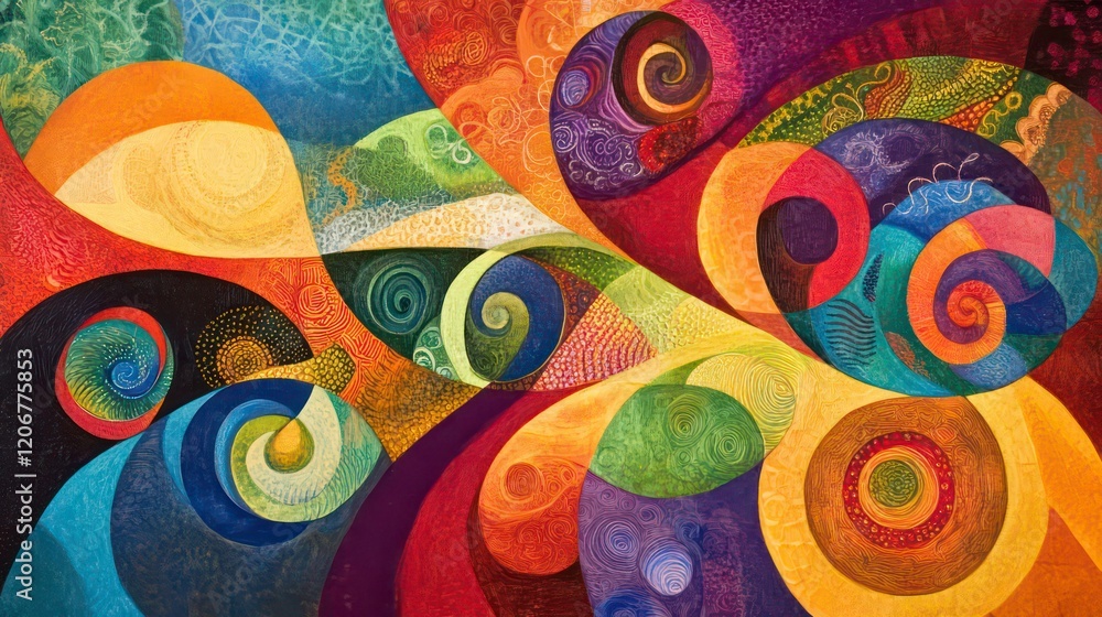 Poster vibrant abstract swirls in vivid colors dynamic and artistic composition