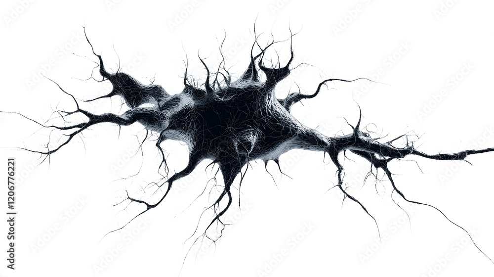 Poster intricate neuron cell structure detailed visualization