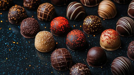 Assorted Gourmet Chocolates Close-Up Stylish Image With Depth of Field