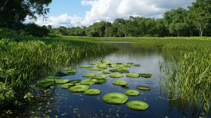 Tranquil Tropical River Scene