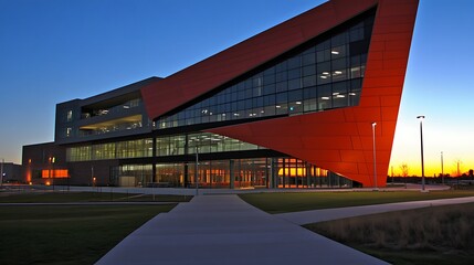 Modern Architectural Design Sunset Building