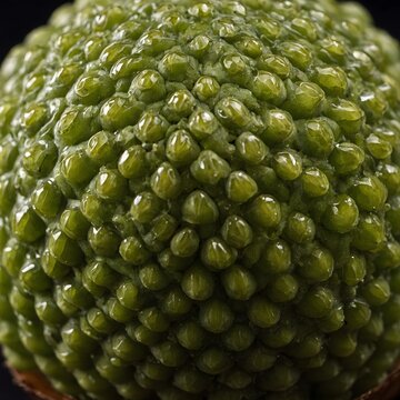 Close-Up of Malathion Scarab Fruit with Striped Skin and Distinctive Texture