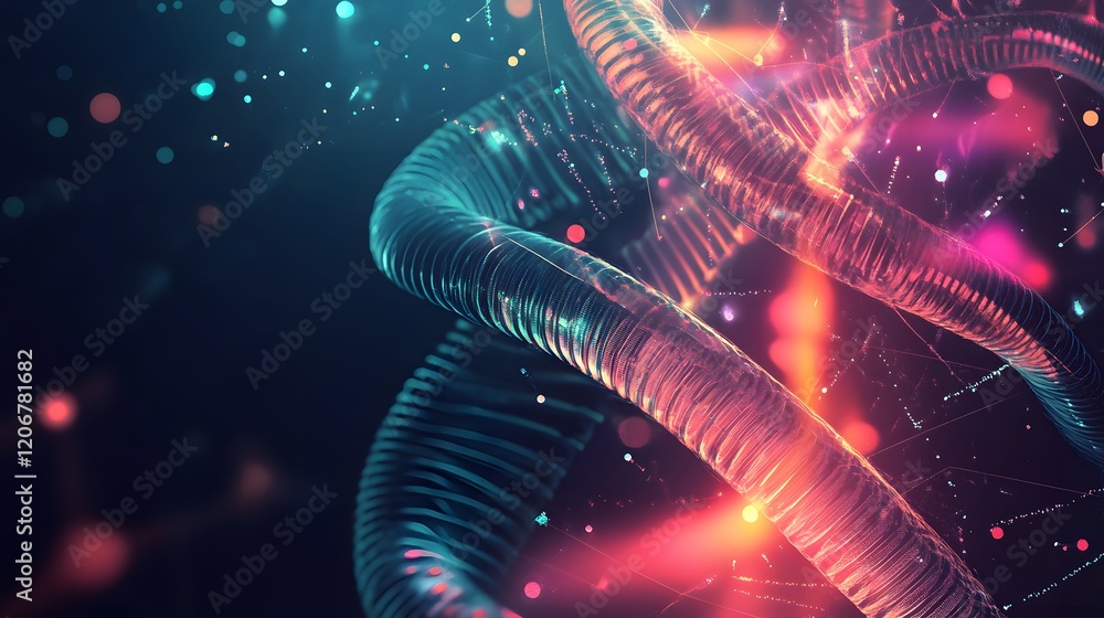 Poster abstract spiral light and data visualization