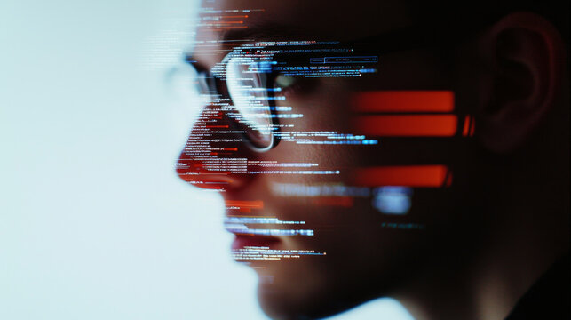 Focused software developer with glasses, immersed in coding work